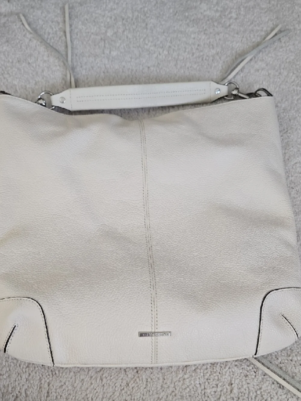 Rebecca Minkoff Cream Pebbled Leather Hobo Bag - Picture 3 of 9